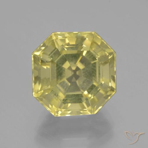 8.92ct Naturel Jaune moyen-léger Quartz, Taille émeraude, VVS