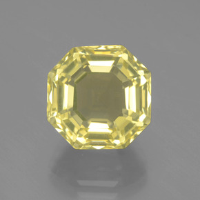 Quartz jaune naturelle taille émeraude, 7,94 ct, VVS