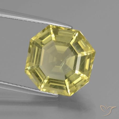 Quartz Jaune moyen naturelle Octogone / coupe Émeraude, 7.95 ct, VS-SI
