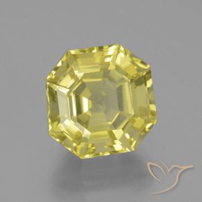 Quartz Jaune pâle naturelle Octogone / coupe Émeraude, 8.34 ct, VVS