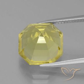 Quartz Jaune pâle naturelle Octogone / coupe Émeraude, 8.34 ct, VVS