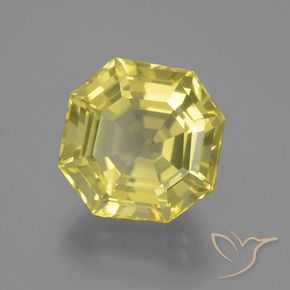 Quartz Jaune ananas léger naturelle Octogone / coupe Émeraude, 11.40 ct, VVS
