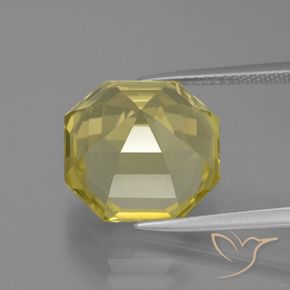 Quartz Jaune ananas léger naturelle Octogone / coupe Émeraude, 11.40 ct, VVS