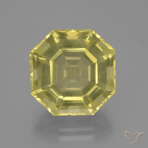 12.01ct Naturel Jaune ananas léger Quartz, Taille émeraude, VVS