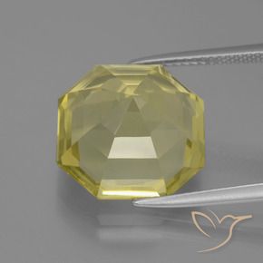 Quartz Jaune ananas léger naturelle Octogone / coupe Émeraude, 12.01 ct, VVS