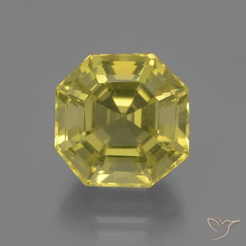 11.44ct Naturel Jaune clair Quartz, Taille émeraude, VVS-VS