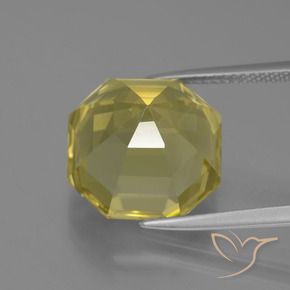 Quartz Jaune clair naturelle Octogone / coupe Émeraude, 11.44 ct, VVS-VS