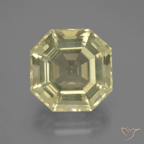 11.54ct Naturel Jaune moyen-léger Quartz, Taille émeraude, VVS