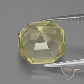 Quartz Jaune moyen-léger naturelle Octogone / coupe Émeraude, 11.54 ct, VVS
