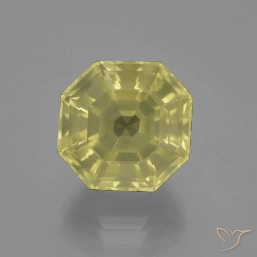 10.06ct Naturel Jaune pâle Quartz, Taille émeraude, VS