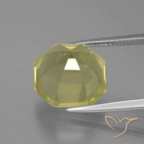 Quartz Jaune pâle naturelle Octogone / coupe Émeraude, 10.06 ct, VS