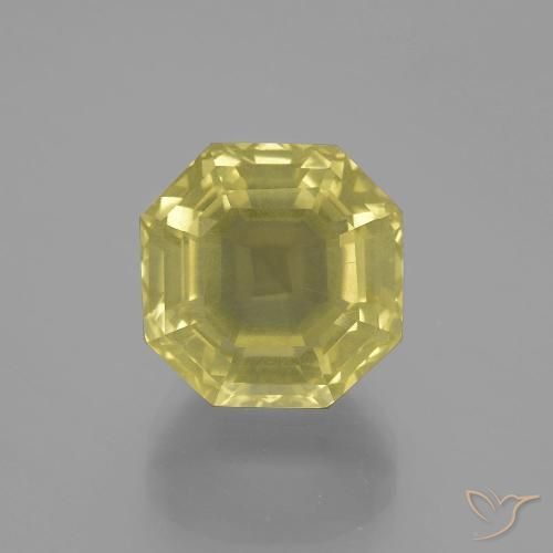 9.99ct Naturel Jaune moyen Quartz, Taille émeraude, VS