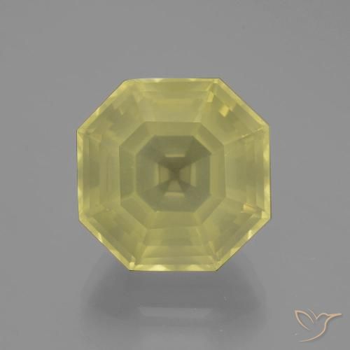 11.10ct Naturel Jaune lagon Quartz, Taille émeraude, VS