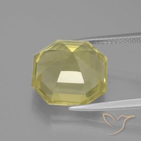 Quartz Jaune lagon naturelle Octogone / coupe Émeraude, 10.29 ct, VS