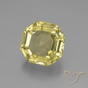 Quartz Jaune clair naturelle Octogone / coupe Émeraude, 8.16 ct, VVS