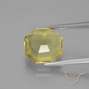Quartz Jaune clair naturelle Octogone / coupe Émeraude, 5.65 ct, VVS-VS