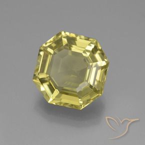 Quartz Jaune ananas léger naturelle Octogone / coupe Émeraude, 7.35 ct, VVS-VS