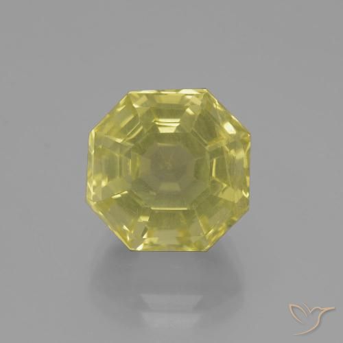 9.14ct Naturel Jaune pâle Quartz, Taille émeraude, VS