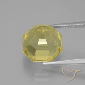 Quartz Jaune pâle naturelle Octogone / coupe Émeraude, 9.14 ct, VS