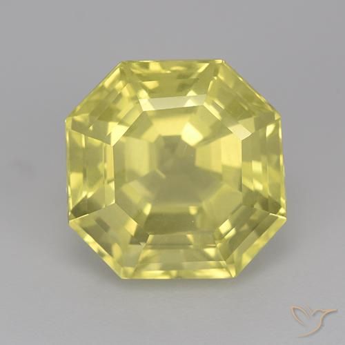 Quartz Jaune pâle naturelle Octogone / coupe Émeraude, 7.16 ct, VVS