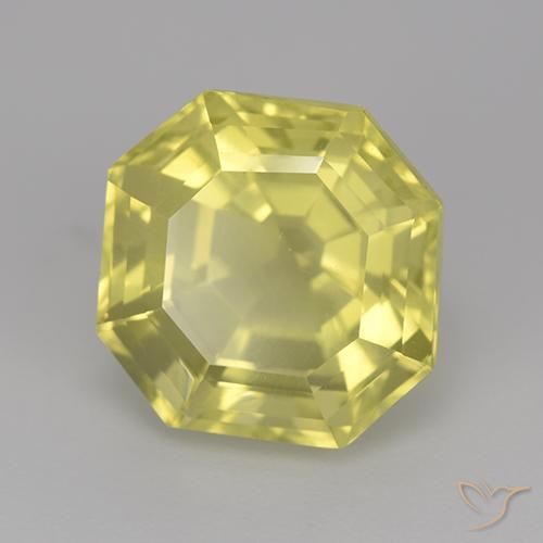 Quartz Jaune pâle naturelle Octogone / coupe Émeraude, 7.16 ct, VVS