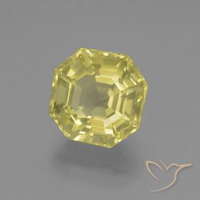 Quartz Jaune pâle naturelle Octogone / coupe Émeraude, 5.51 ct, VVS
