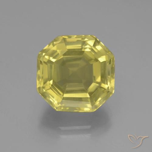 6.52ct Naturel Jaune pâle Quartz, Taille émeraude, VVS-VS