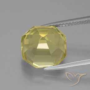 Quartz Jaune pâle naturelle Octogone / coupe Émeraude, 6.52 ct, VVS-VS