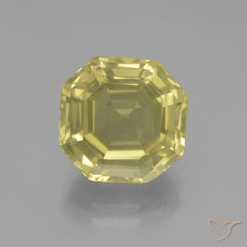 5.54ct Naturel Jaune clair Quartz, Taille émeraude, VVS-VS