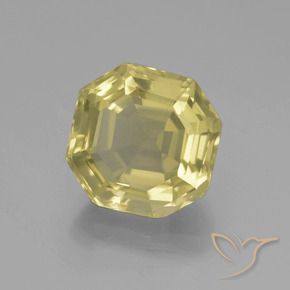 Quartz Jaune clair naturelle Octogone / coupe Émeraude, 5.54 ct, VVS-VS
