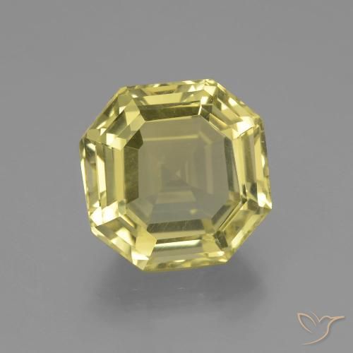 7.03ct Naturel Jaune pâle Quartz, Taille émeraude, VVS-VS