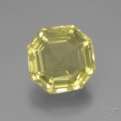7.70ct Naturel Jaune lagon Quartz, Taille émeraude, VVS