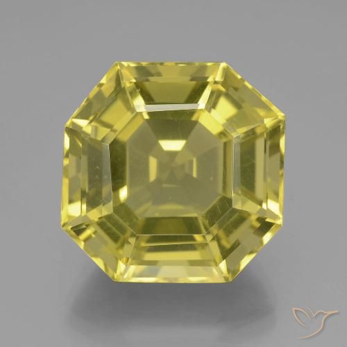 21.73ct Naturel Jaune moyen-léger Quartz, Taille émeraude, VVS