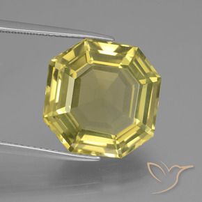 Quartz Jaune ananas naturelle Octogone / coupe Émeraude, 13.72 ct, VVS