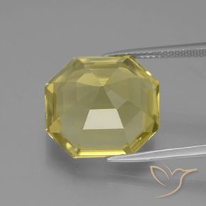 Quartz Jaune ananas naturelle Octogone / coupe Émeraude, 13.72 ct, VVS