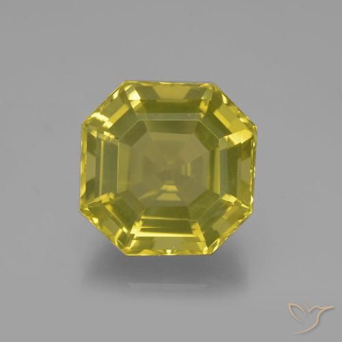 11.35ct Naturel Jaune moyen Quartz, Taille émeraude, VVS