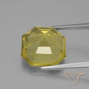 Quartz Jaune moyen naturelle Octogone / coupe Émeraude, 11.35 ct, VVS
