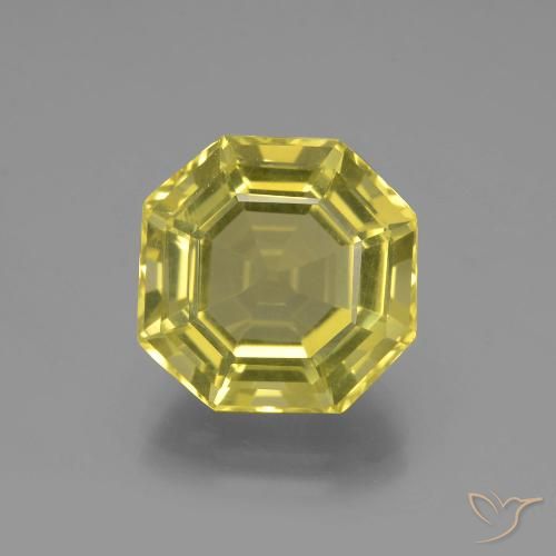 8.05ct Naturel Jaune ananas Quartz, Taille émeraude, VVS
