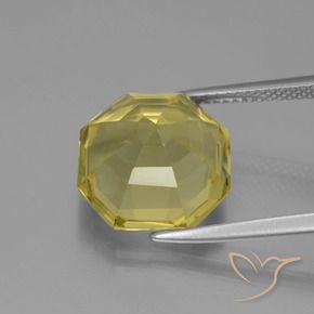 Quartz Jaune ananas naturelle Octogone / coupe Émeraude, 8.05 ct, VVS