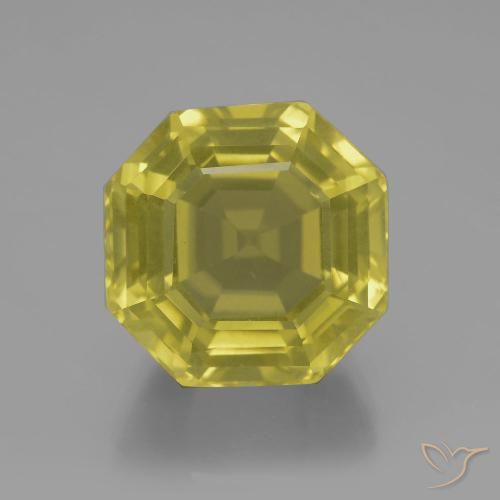 19.09ct Naturel Jaune moyen Quartz, Taille émeraude, VVS-VS