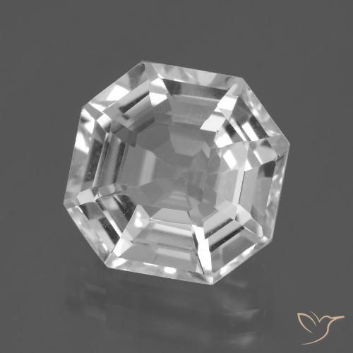 Quartz blanc naturelle taille émeraude, 8,22 ct, VVS