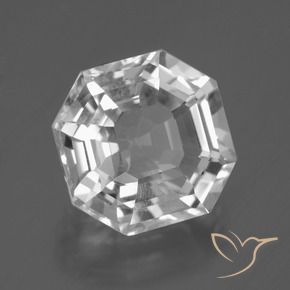 Quartz blanc naturelle taille émeraude, 8,22 ct, VVS