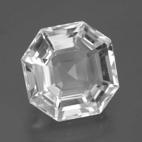 Quartz blanc naturelle taille émeraude, 11,67 ct, VVS