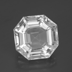 Quartz blanc naturelle taille émeraude, 13,16 ct, VVS