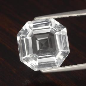 Quartz blanc naturelle taille émeraude, 4,57 ct, VVS