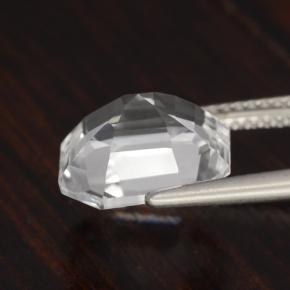 Quartz blanc naturelle taille émeraude, 4,57 ct, VVS