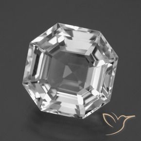 Quartz Blanc clair naturelle Octogone / coupe Émeraude, 11.00 ct, VVS-VS