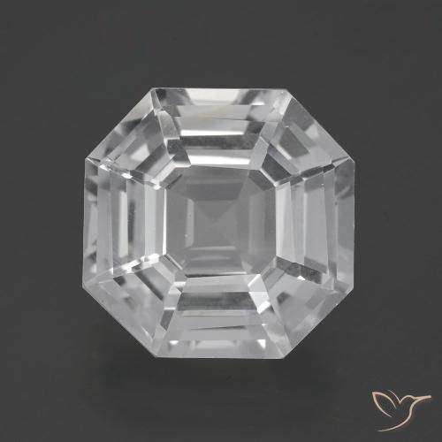 10.02ct Naturel Blanc clair Quartz, Taille émeraude, VVS
