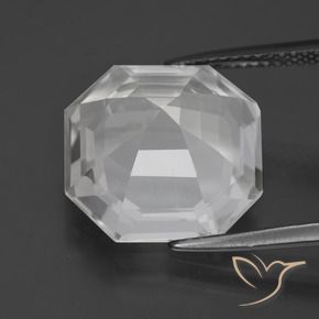Quartz Blanc clair naturelle Octogone / coupe Émeraude, 10.02 ct, VVS