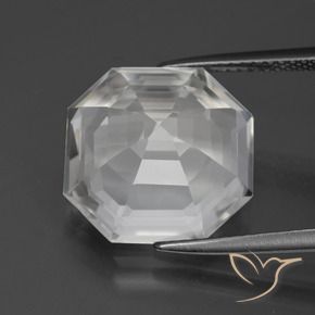 Quartz Blanc clair naturelle Octogone / coupe Émeraude, 9.73 ct, VVS-VS